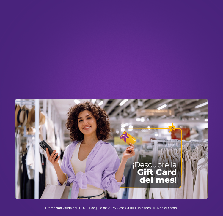 Canjea tu Gift Card de S/30